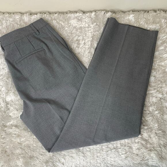 NWOT Gray Trousers Sz 8 Stretch Flat Front Rachel Zoe - Picture 1 of 6